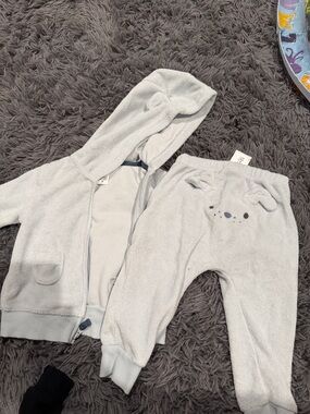 Cozy Light Gray Baby Jogger Pants - Unbranded